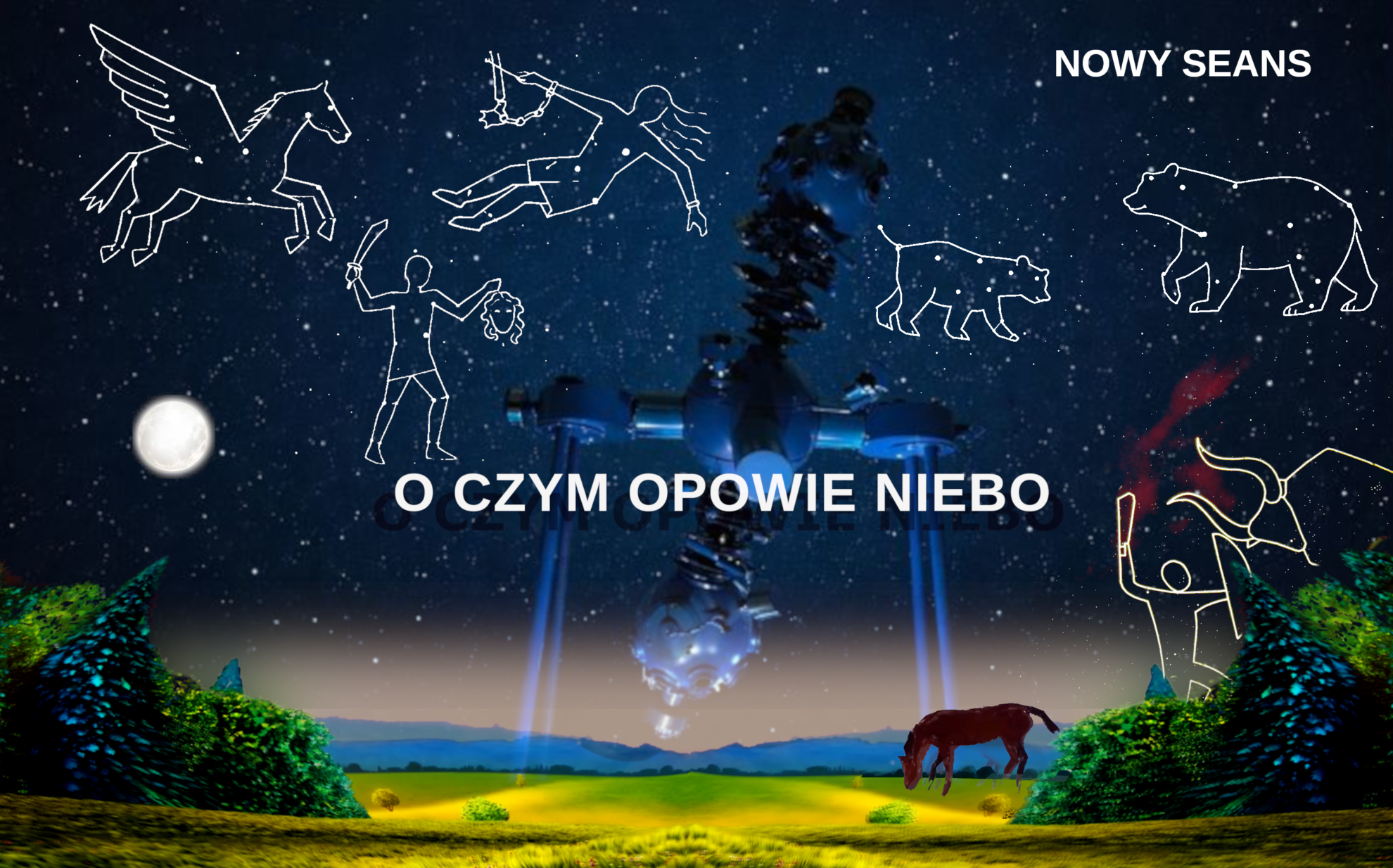 Trzy premierowe pokazy nowego seansu O czym opowie niebo, prowadzone przez autora – dr. astronomii Ernesta Świerczyńskiego. 17 stycznia 2026 r. Planetarium  godz. 11.10, 12.00 oraz 12.50.